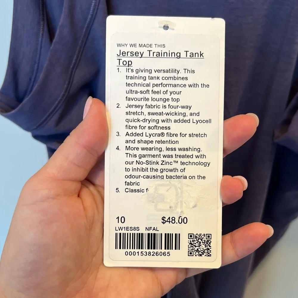 NWT Lululemon Women's Jersey Training Tank Top in Nightfall - size 10 - Picture 11 of 11